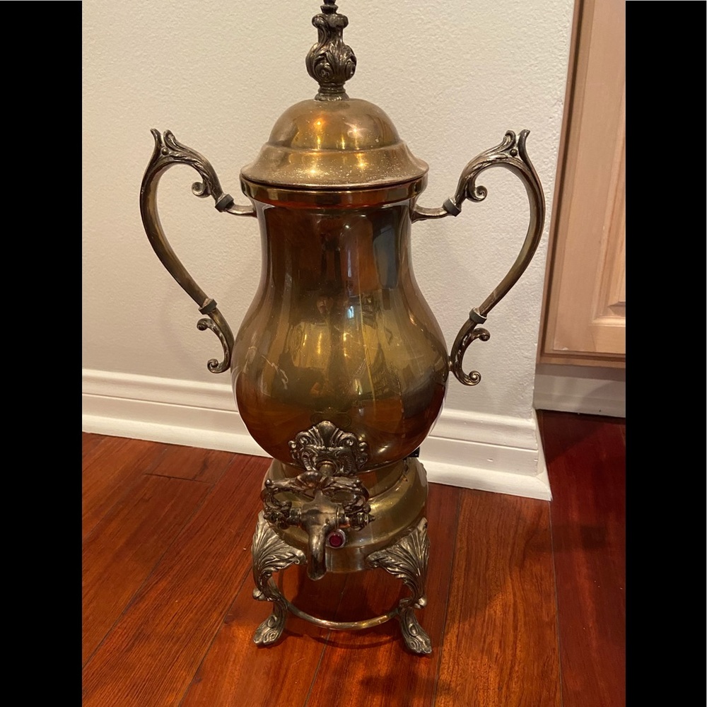 F.B. Rogers silver-plate coffee urn